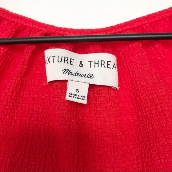 MADEWELL TEXTURE & THREAD Peasant Short Sleeve Top Blouse S - Picture 7 of 9